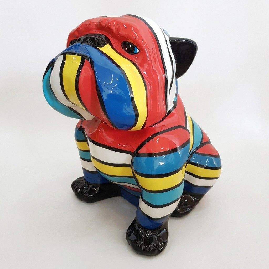 Abstrakte Figur Kunst Hund Skulptur Deko Design Statuen bunt Statue
