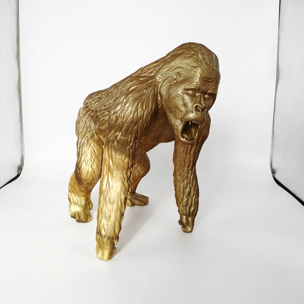 Abstrakte Goldene Figur Statue Gorilla Skulptur Deko Garten Design 130cm