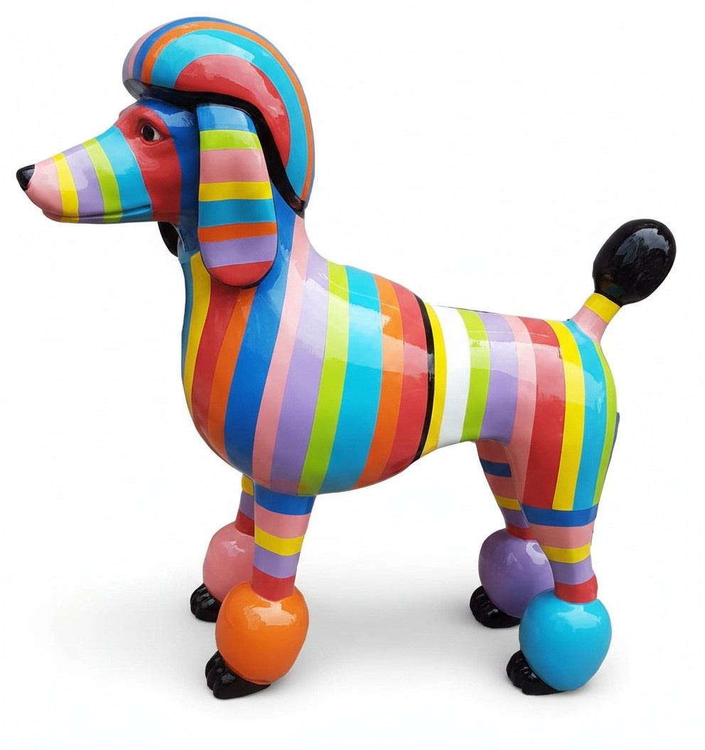 Abstrakte Pudel Figur Statue Skulptur 63cm Statue Skulpturen Bunte