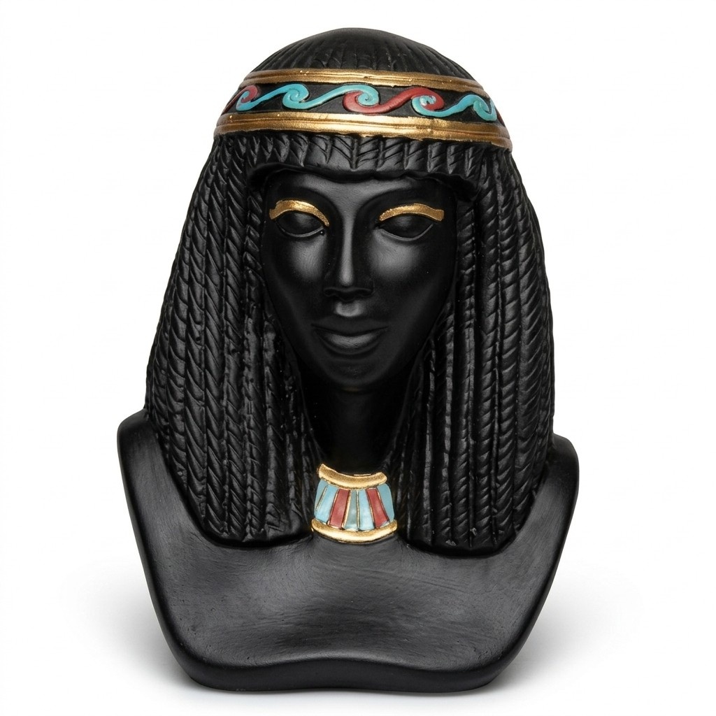 Ägypten Skulptur Kleopatra Kunststoff Statue Figuren Statuen Antik Stil 25cm