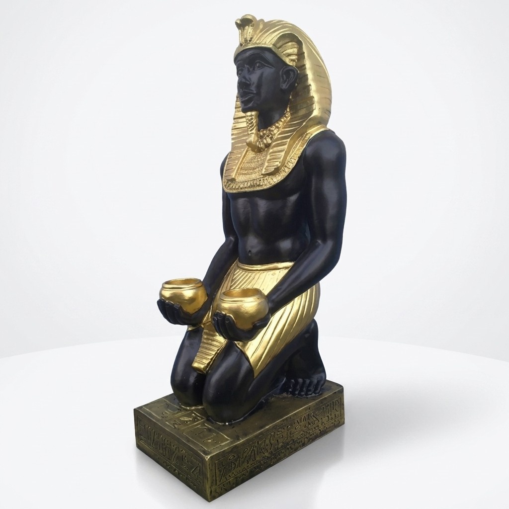 Ägypten Skulptur Pharao Kunststoff Statue Figuren Statuen Antik Stil 55 cm Neu