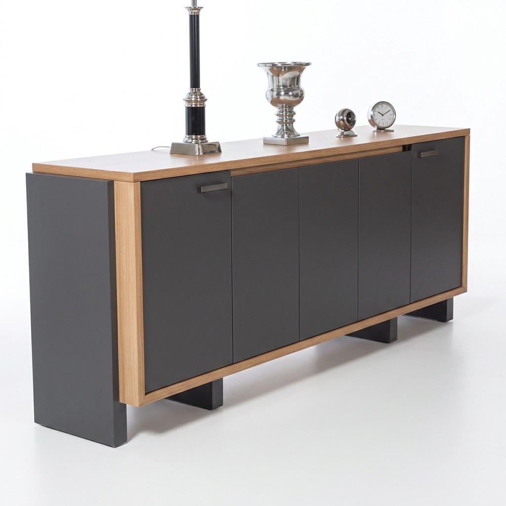 Aktenschrank Büro Möbel Einrichtung Holz Design Schränke Regal 226x50x94