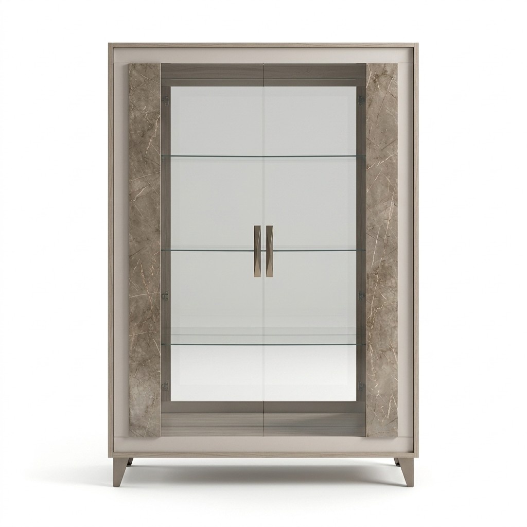 Anrichte Luxus Schaufenster Vitrine Glas Schrank Modern Stil Italienische Möbel