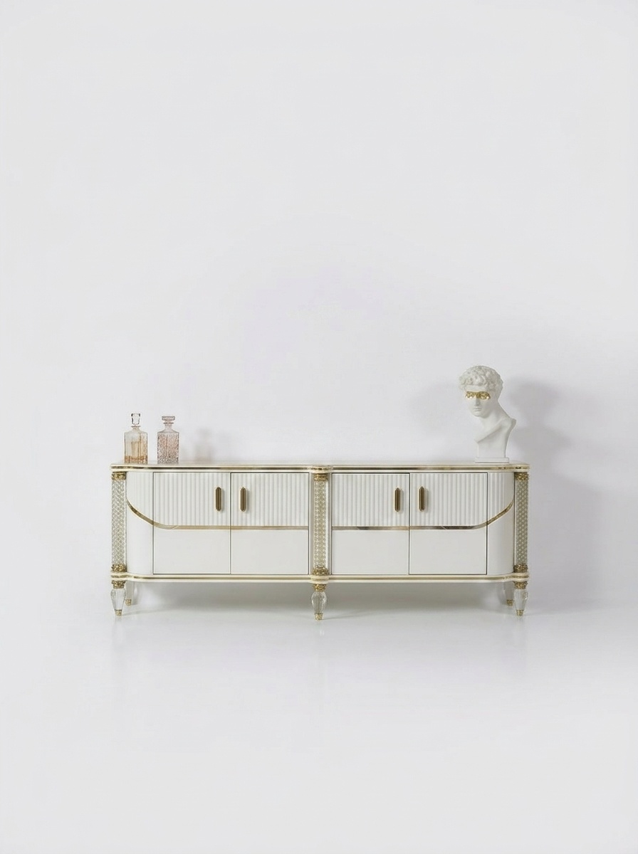 Anrichte Schrank Hochglanz Möbel Holz Luxus Kommode Sideboard Mit Spiegel Luxus