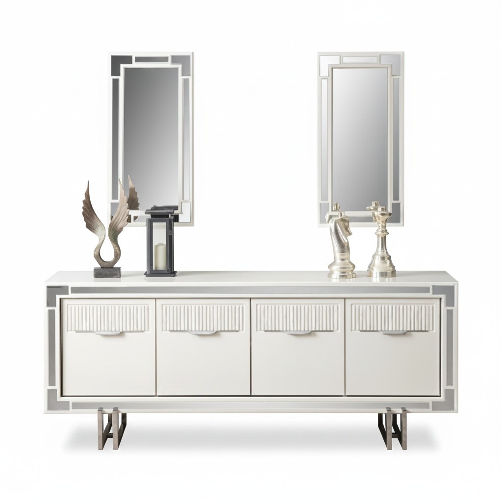Anrichte Sideboard Weiß Schrank Kommode Holzschrank Holz Esszimmer