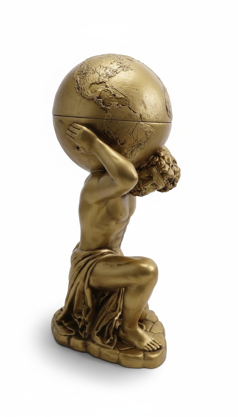 Antik Stil Klassischer Globus Atlas Minibar Bar Wein Regal Statue Skulptur Deko