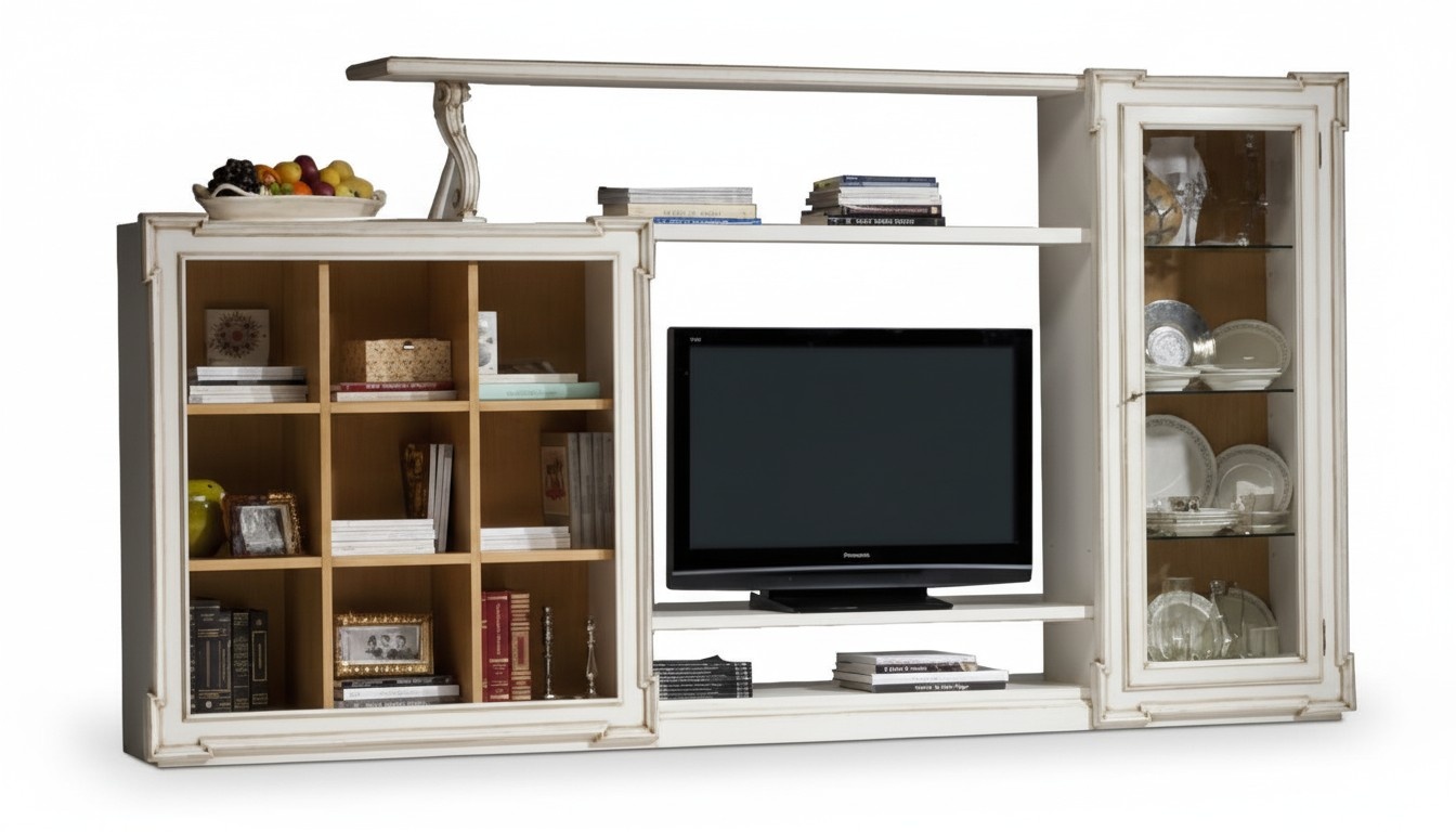 Antik Stil tv Wohnwand Fernseh Ständer Schrank Wohnwände rtv Glasschrank Möbel