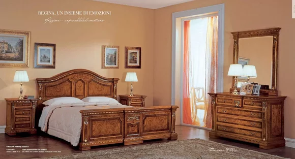 Schlafzimmer Doppelbett Garnitur Bett Nachttische Kommode Spiegel Set