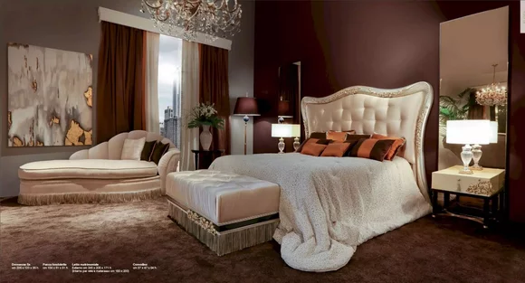 Bett Doppelbett Chesterfield Stoff Luxus Betten Holz Schlafzimmer