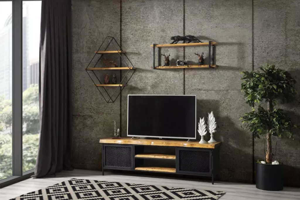 Pionierzeit Möbel Schrank Sideboard Holz rtv Lowboard Regal 3tlg. Set