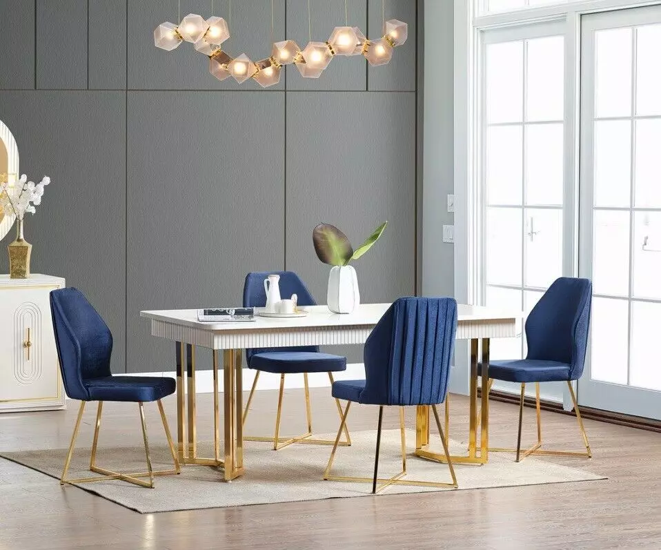Esszimmer Set Luxus 6x Stühle+Esstisch Essgruppe Garnitur Modern
