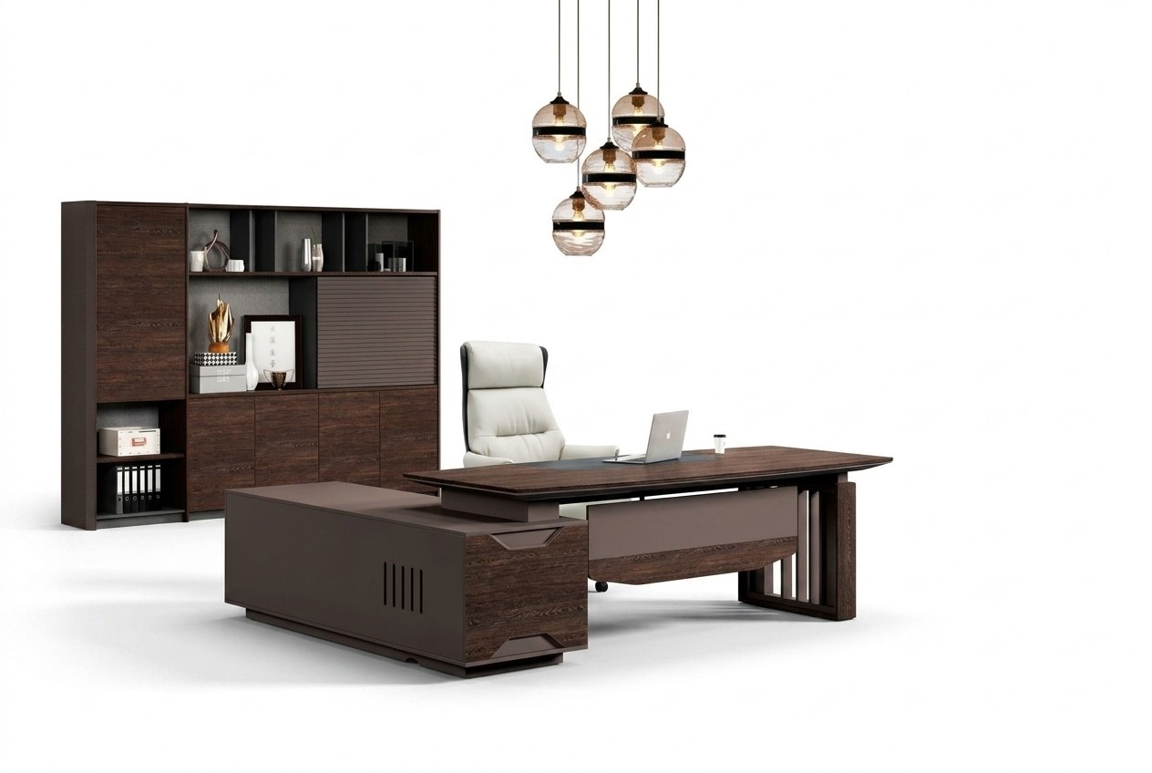 Arbeitstisch Bürotisch Schreibtisch Büromöbel Büro Tisch Holz Braun