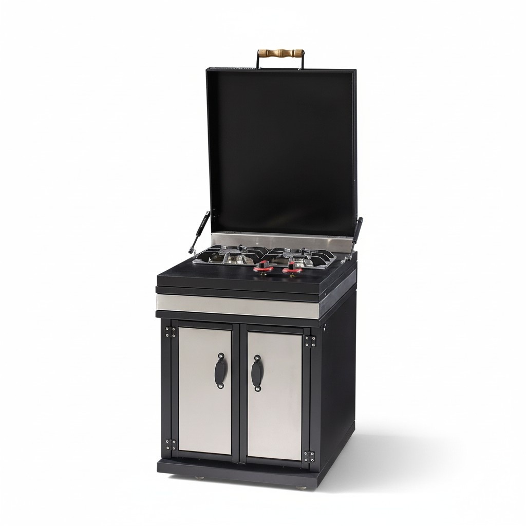 Außenküchenmodul aus Edelstahl in Silber für Garten und Terrasse