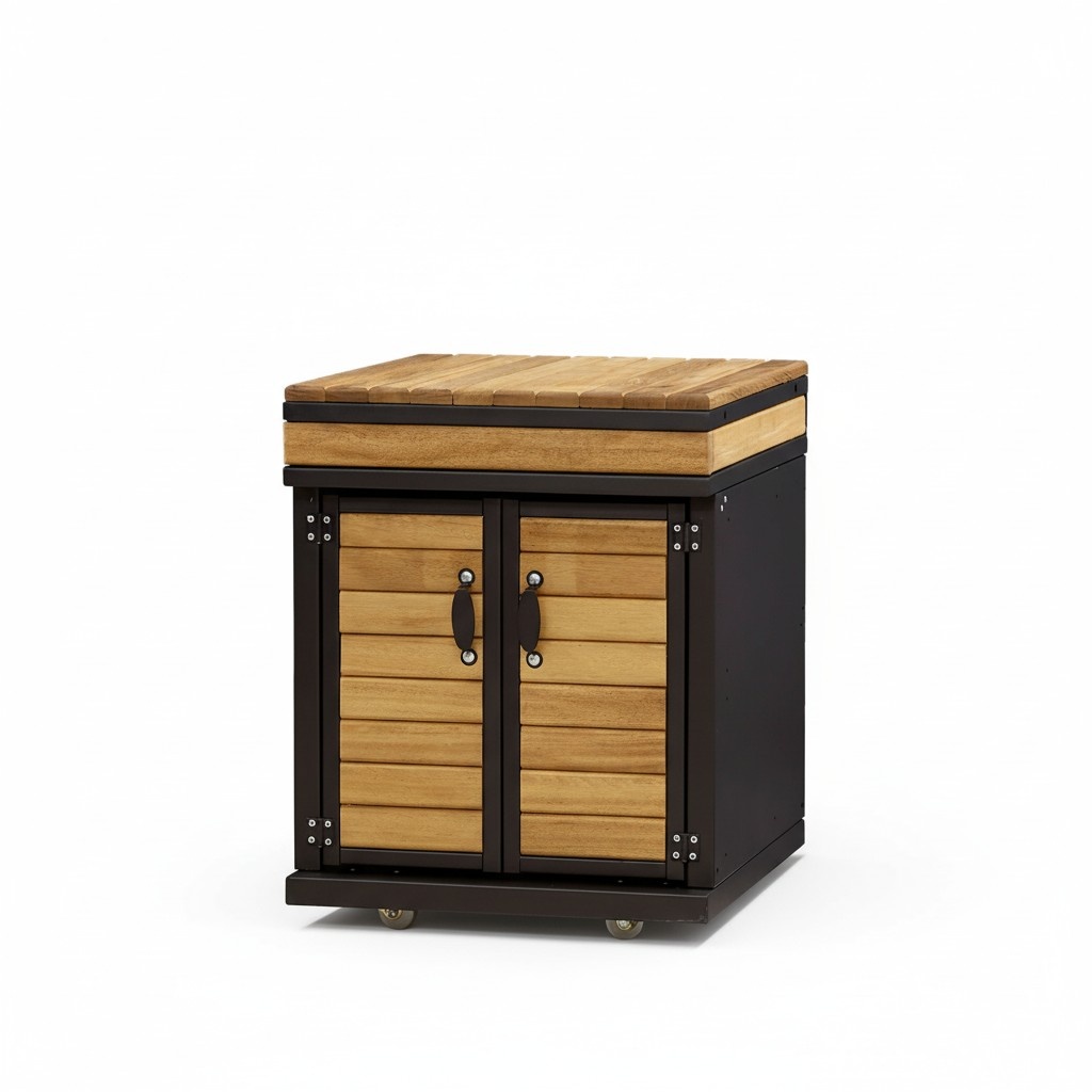 Außenküchenmodul aus Holz in Braun modern