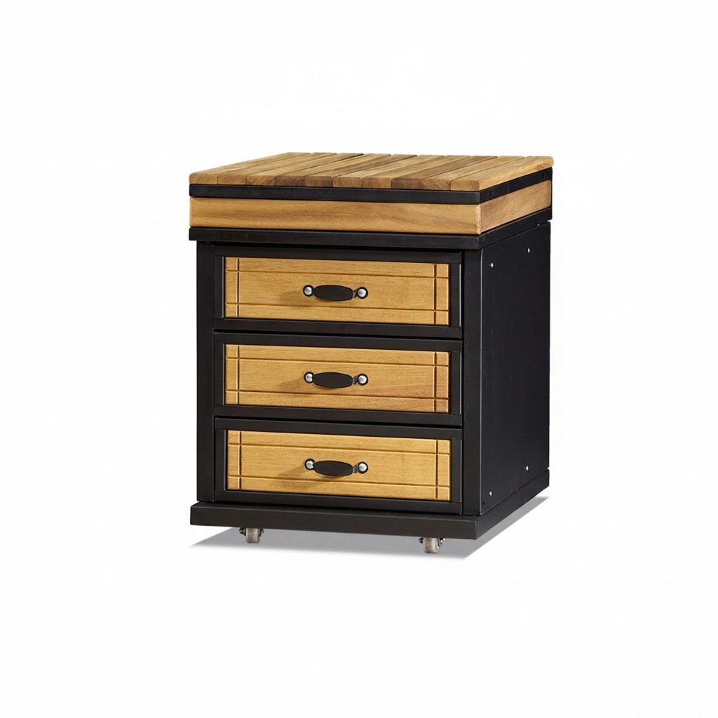 Außenküchenmodul aus Holz in Braun für Garten und Terrasse