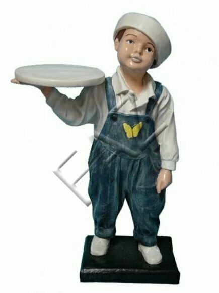 Junge Figur Skulptur Figuren Steinfigur Statuen Deko Statue Ständer Ablage