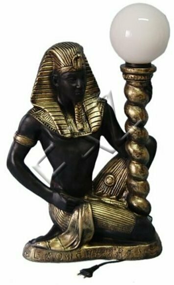 Design Ägyptische Figur mit Lampe Figur Statue Skulptur Figuren Skulpturen