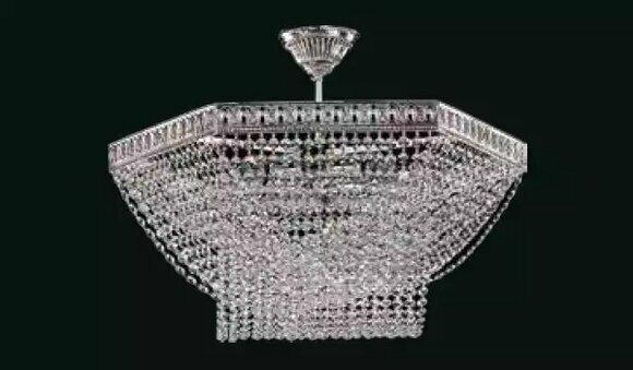 Luxus Lüster Deckenleuchter Silber Kronleuchter Deckenlampe Kristall