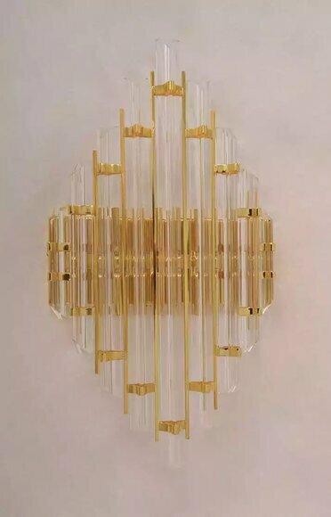 Wandleuchte Crystal Wohnzimmer Wandlampe Luxus gold Schlafzimmer Stil