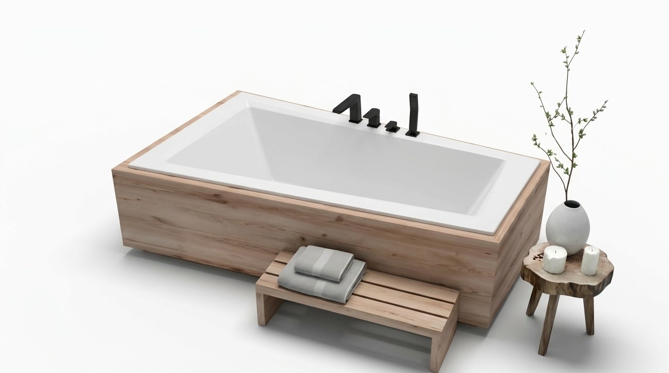 Badewanne Eck Bade Wannne Badezimmer Einbau Wannen Acryl Design Neu 160 cm Nei