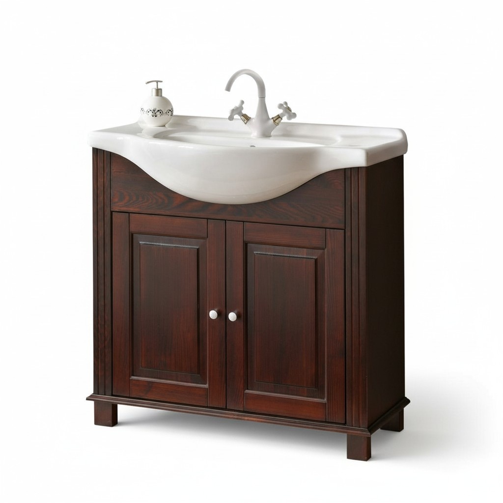 Badmöbel Waschbecken Antik Stil Becken mit Unterschrank Landhaus