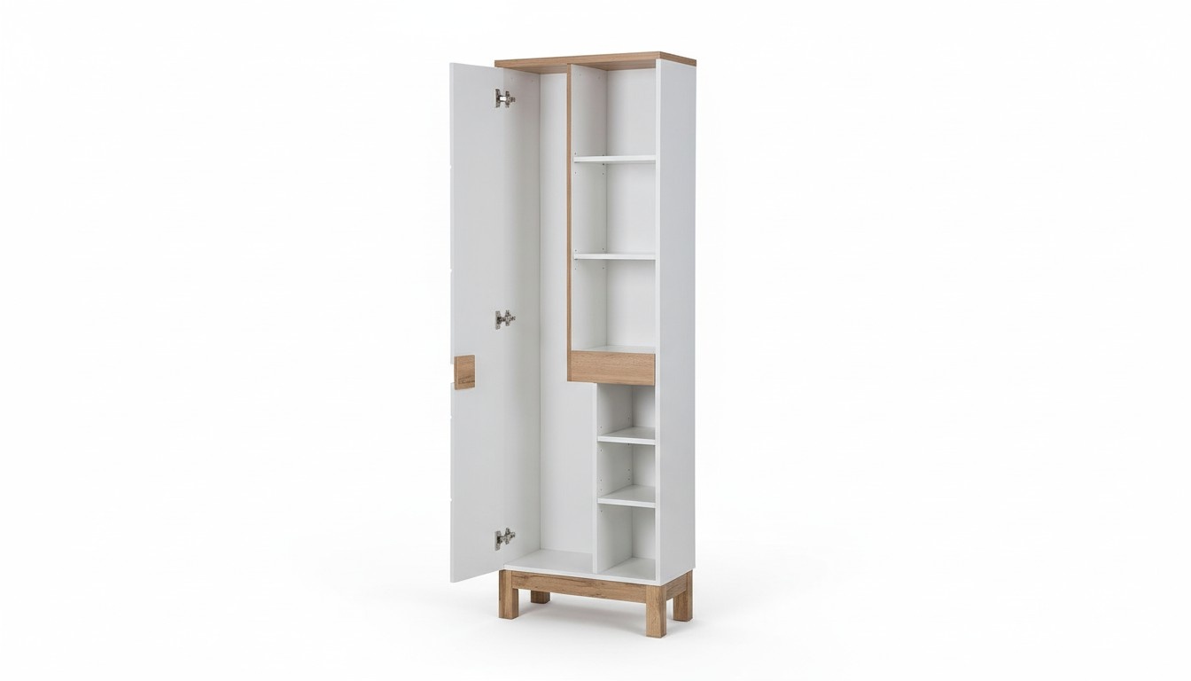 Badschrank Hochschrank Schrank Aufbewahrung Badezimmer Weiß Bad