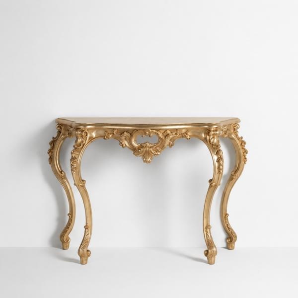 Barock Konsolentisch Anrichte Wandtisch Dielen Tisch Klassischer Holz Silber neu