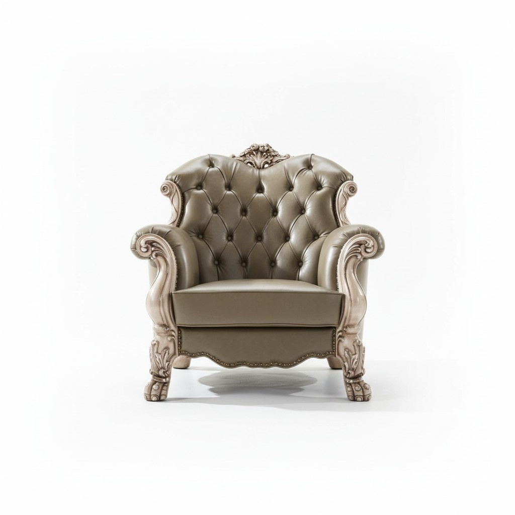 Barock Sessel Einsitzer Polster Sofa Couch Fernseh Couchen Design Wohnzimmer Neu