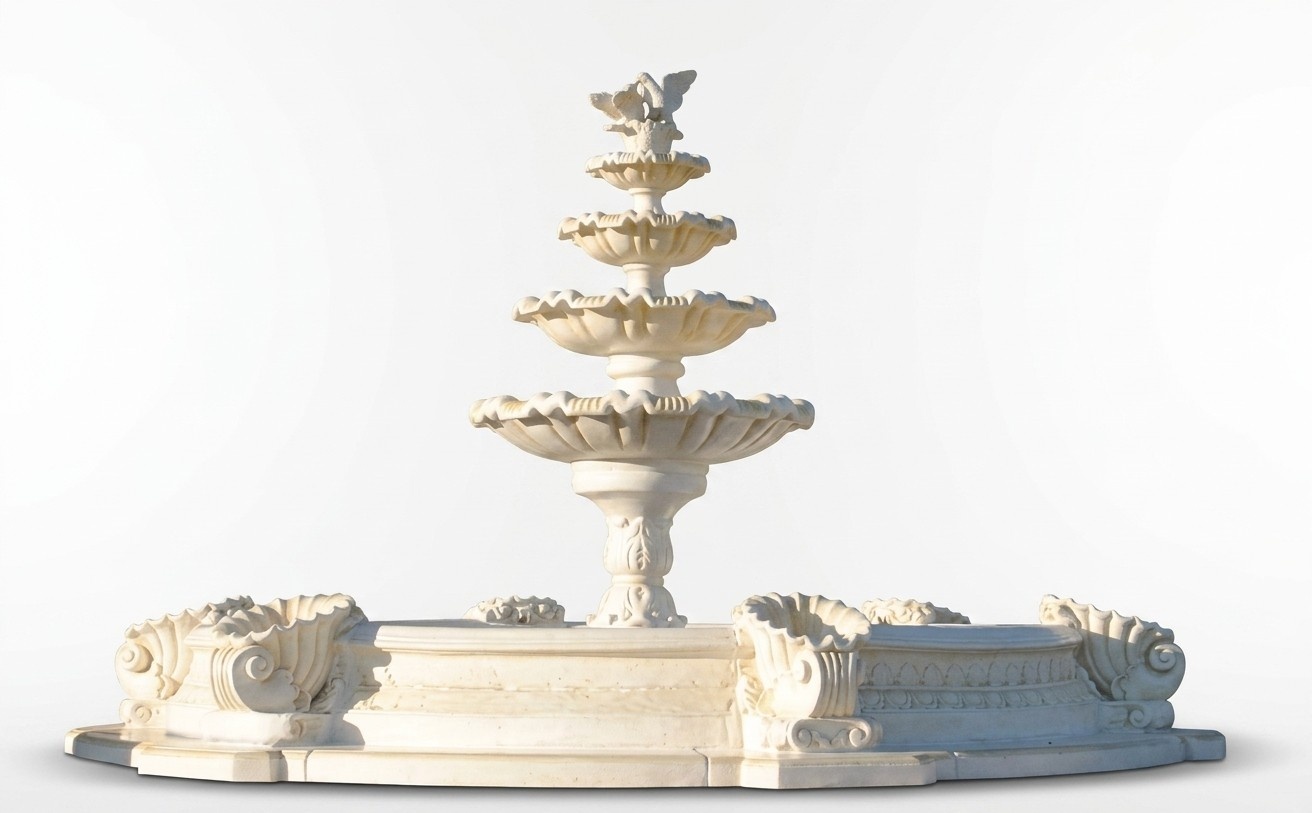 Becken Zierbrunnen Springbrunnen Skulptur Brunnen Garten Fontaine