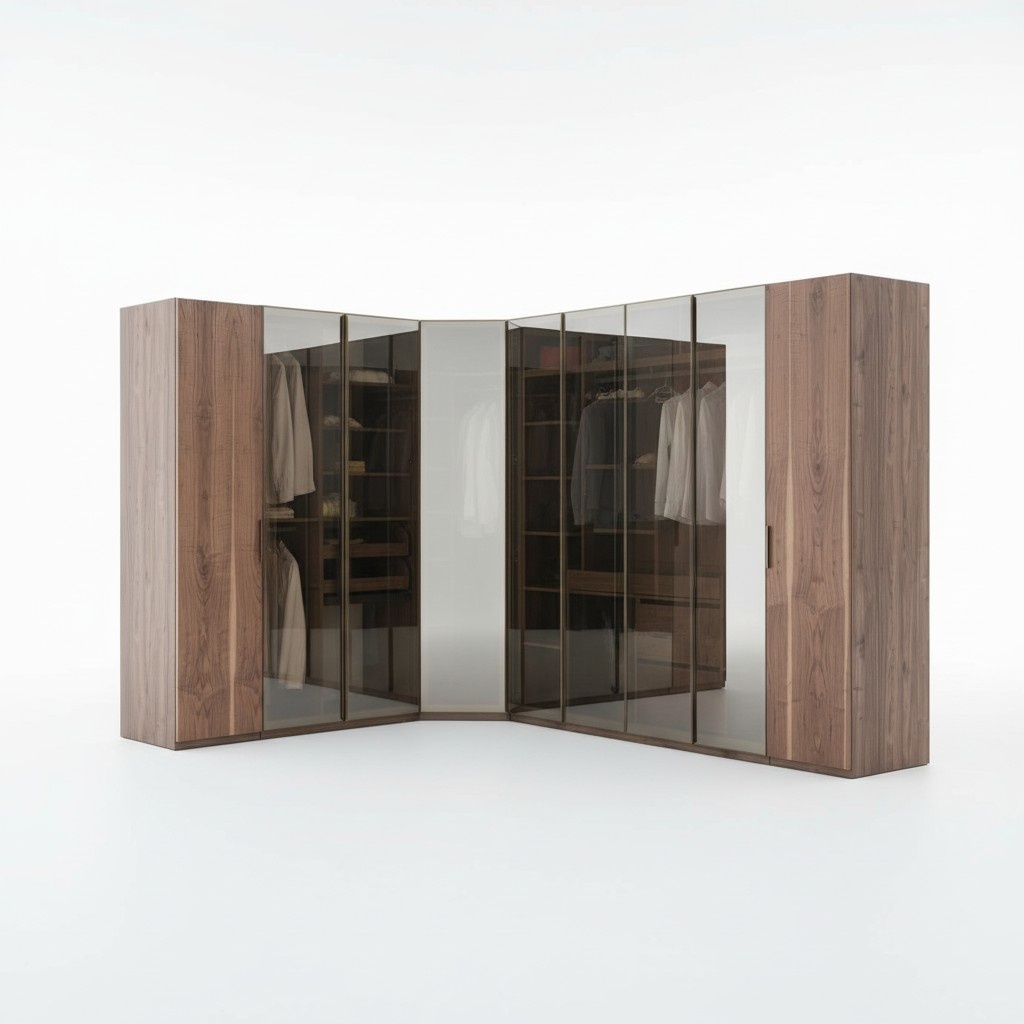 Begehbarer Kleiderschrank Glasschrank Durchsichtige Türen Schrank Eckschrank Neu