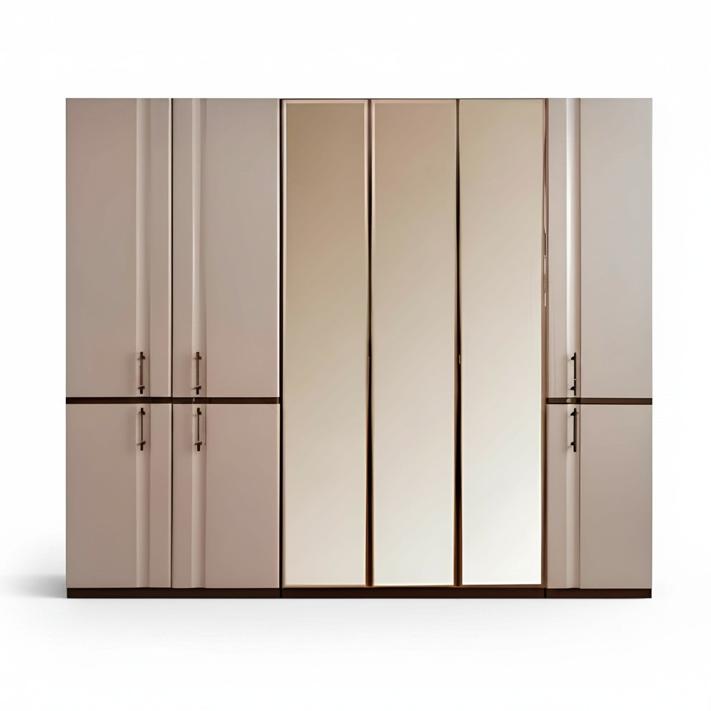 Beiger Kleiderschrank Luxus Schrank 6-türiger Schlafzimmer Schrank Neu