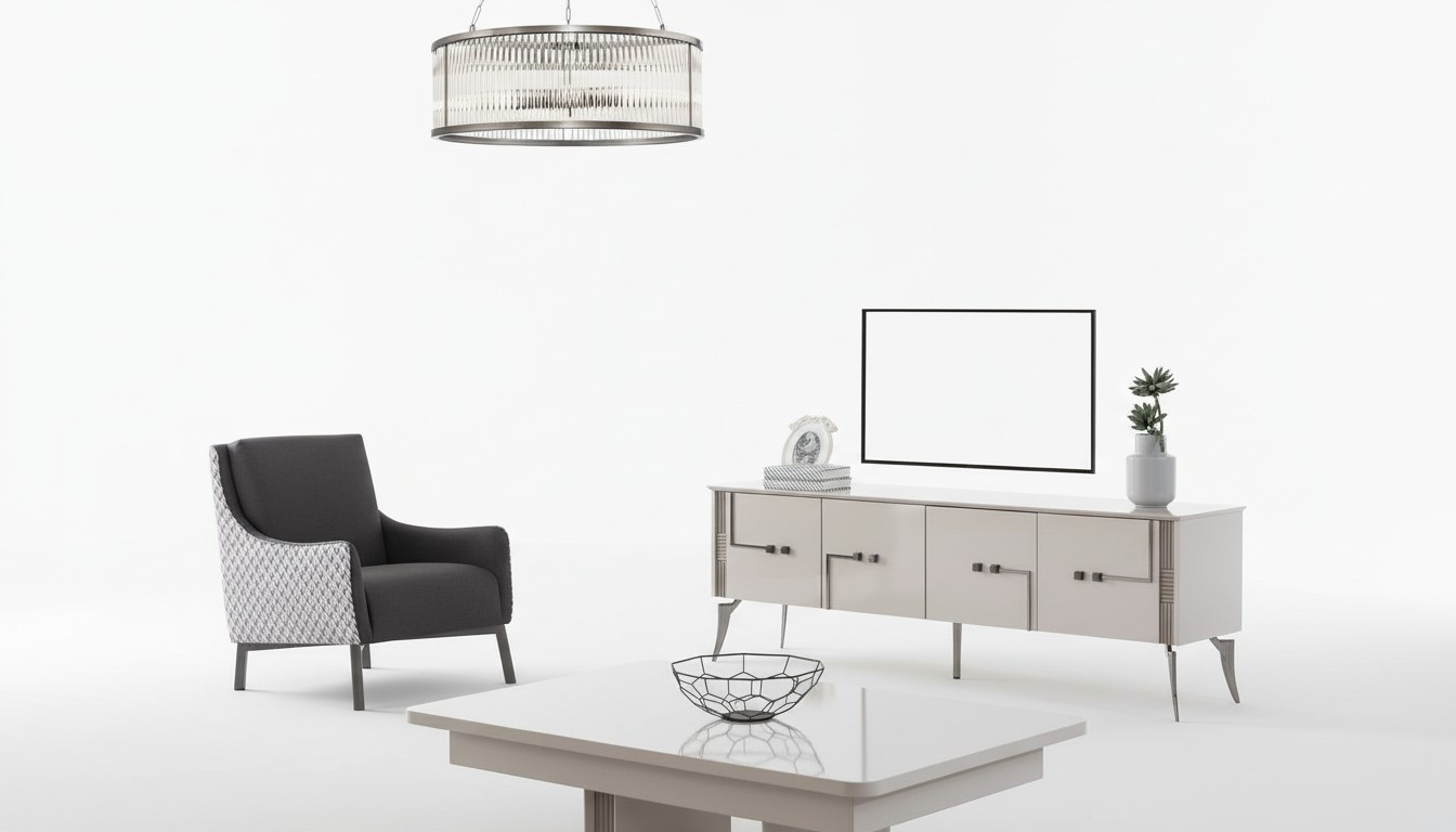 Beiger TV-Schrank Designer Couchtisch Luxus Wohnzimmer Möbel Holz 2tlg