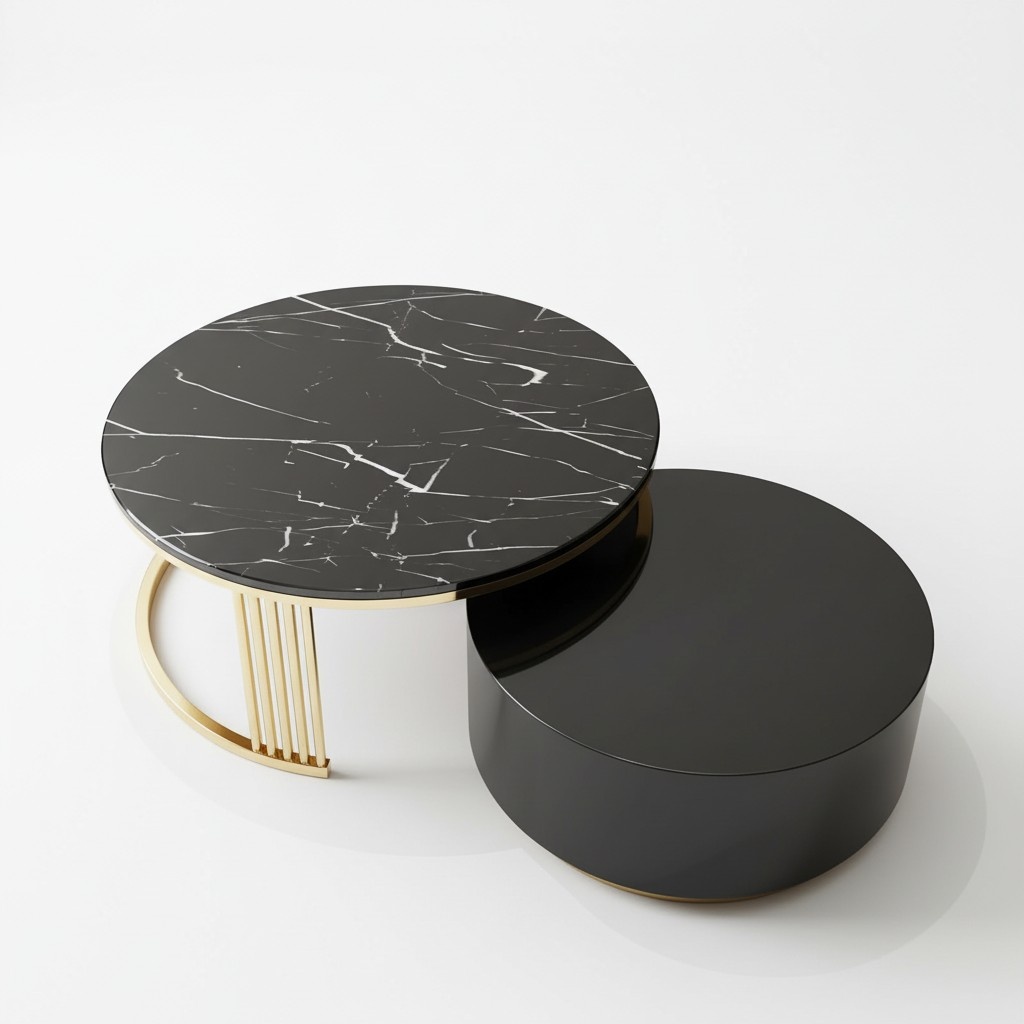 Beistell Couch Tisch Rund Tische Sofa Runde Metall Glas Designer Luxus