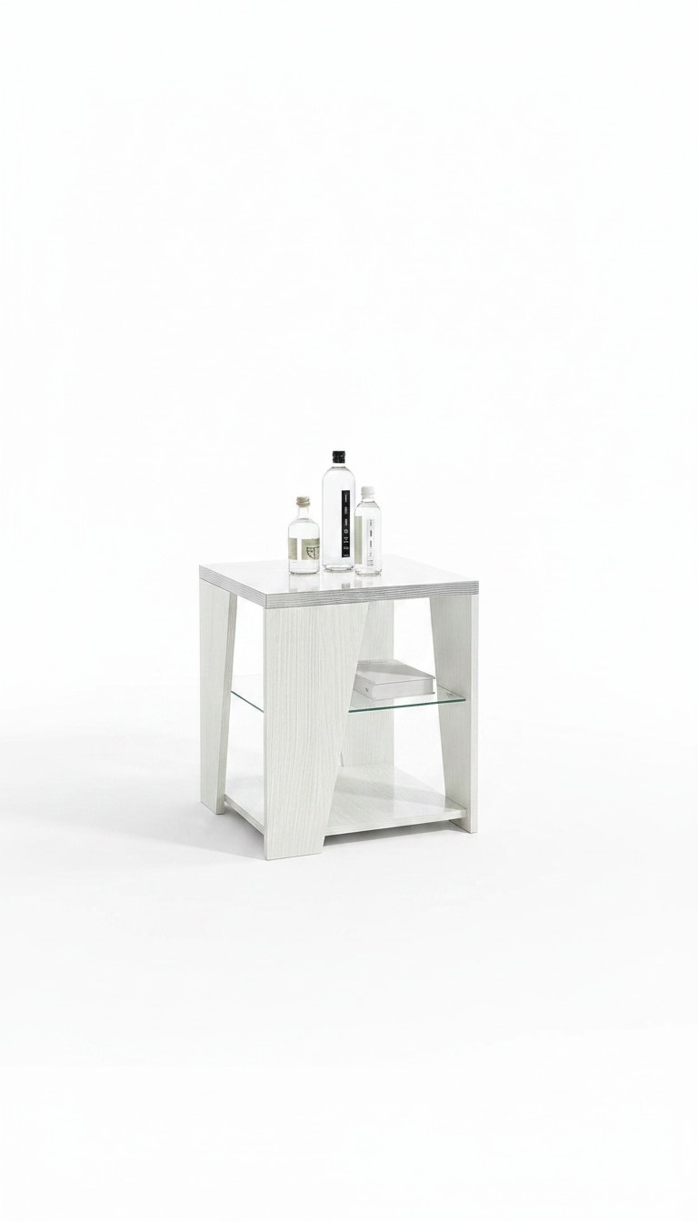 Beistelltisch Wohnzimmer Holz Modern Design Möbel Luxus Tisch Quadratisch Weiß