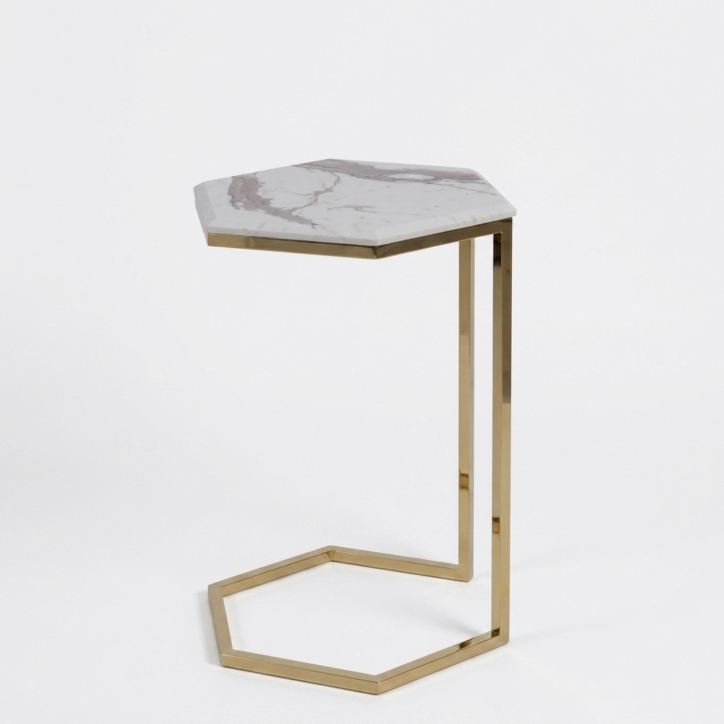 Beistelltisch Wohnzimmer Möbel Material Edelstah gold Edelstahl Design