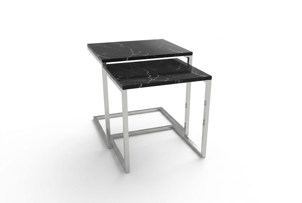 Beistelltisch Wohnzimmer Möbel Material schwarz Edelstahl Design Tisch