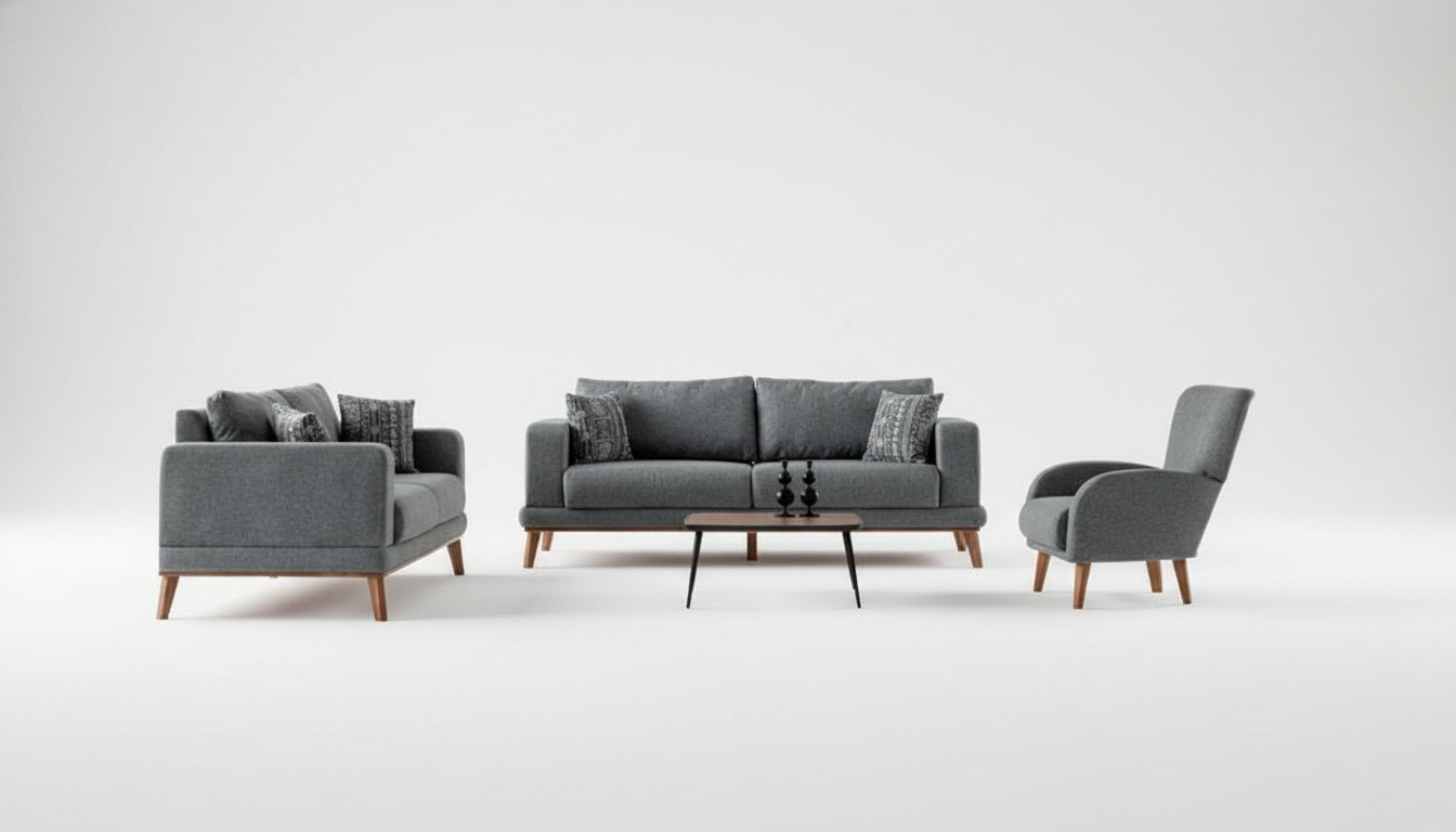 Bequeme 3+3 Sofagarnitur Stilvolles Design Polstergarnitur Wohnlandschaft