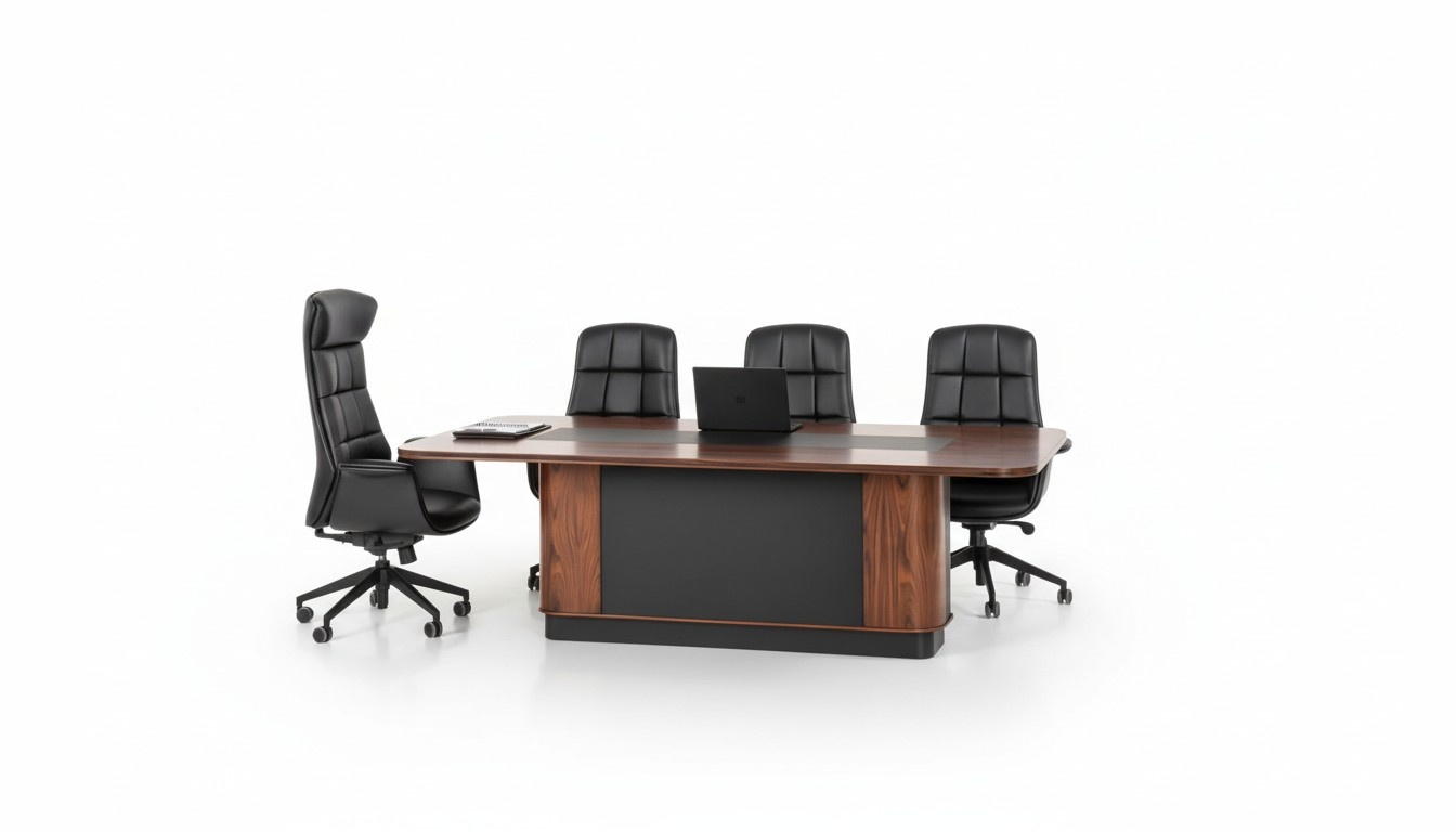 Besprechungstisch Konferenztisch Seminar Tisch Schulungsraum 4x Stühle 5tlg. Neu