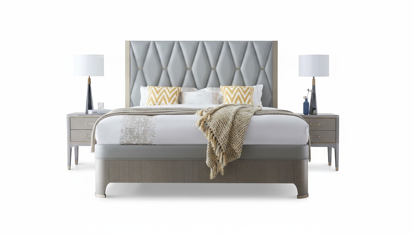 Bett 2x Nachttisch 3 tlg. Schlafzimmer Set Design Modern Luxus Gruppe