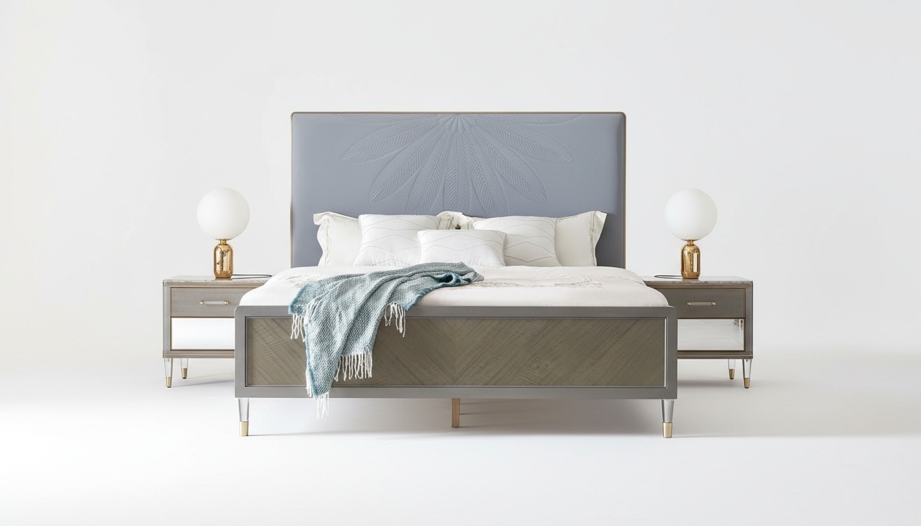 Bett 2x Nachttisch 3 tlg. Schlafzimmer Set Design Modern Luxus Betten