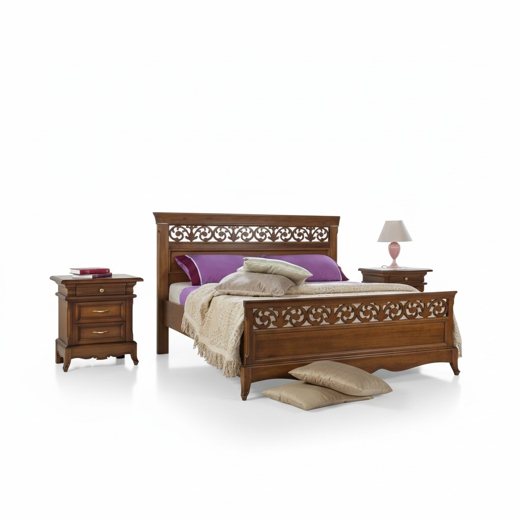 Bett 2x Nachttische 3 tlg. Schlafzimmer Set Design Modern Luxus Betten