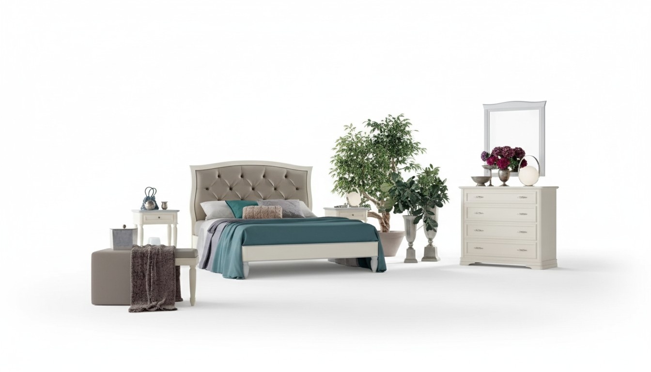 Bett 2x Nachttische 5 tlg. Schlafzimmer Design Luxus Kommode Komplettes