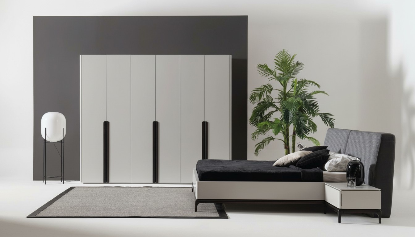 Bett 2х Nachttisch Kleiderschrank Luxus Holz Schlafzimmer Hotel Einrichtung 4tlg