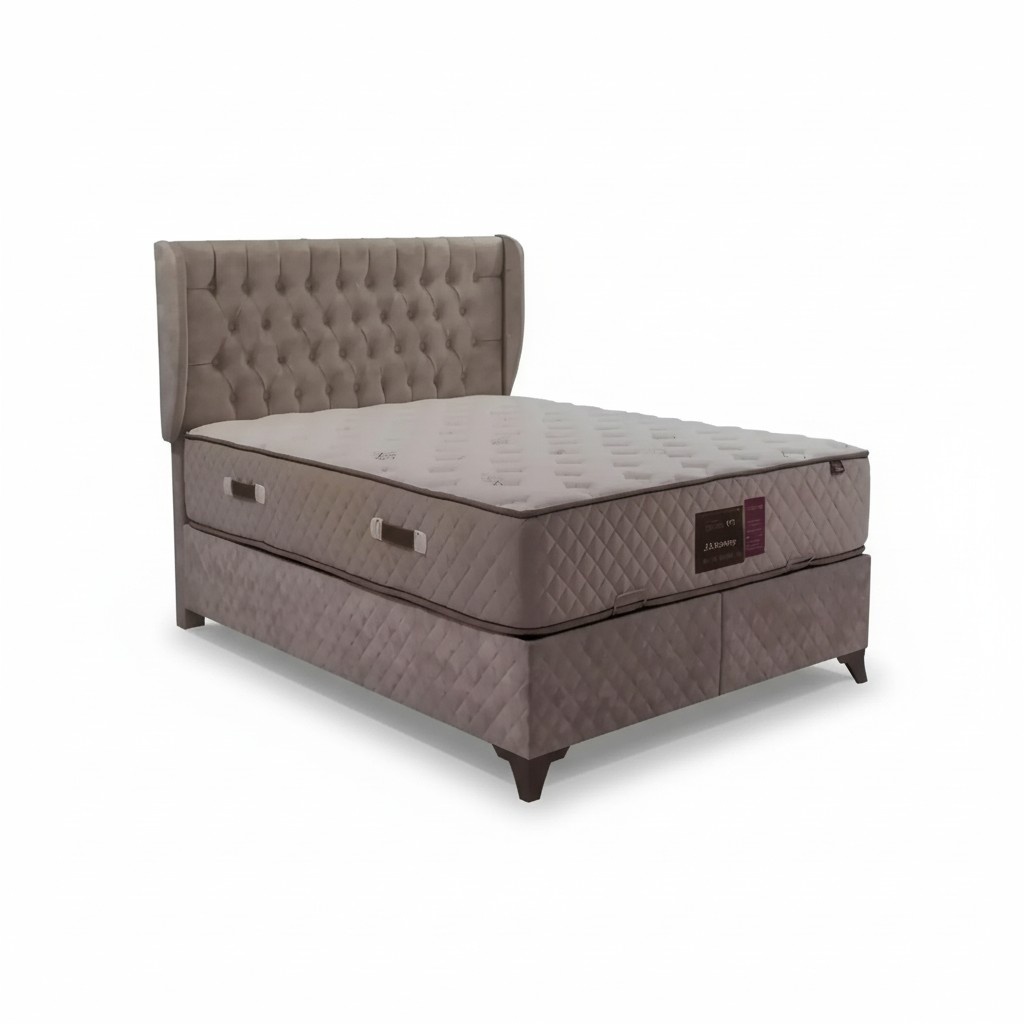 Bett Chesterfield Betten für Schlafzimmer Textil 180x200cm inkls Matratze