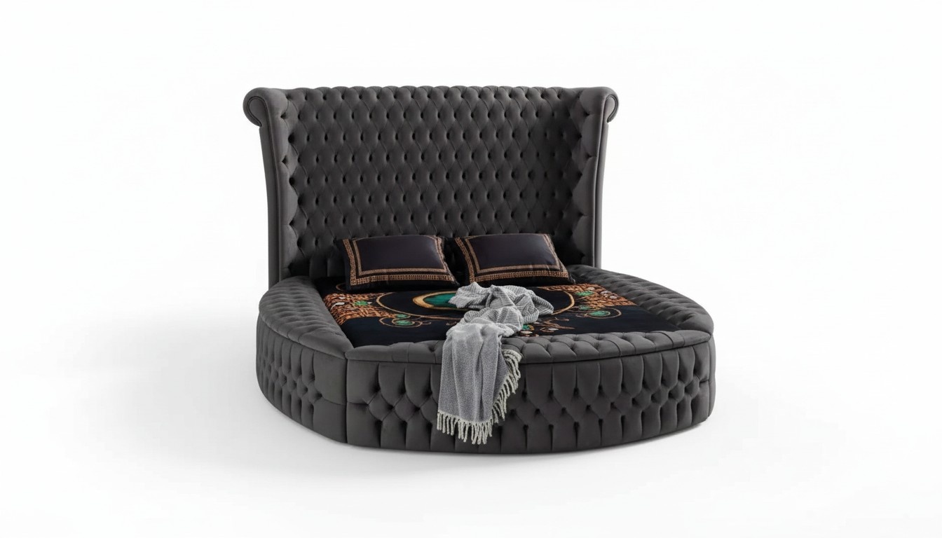 Bett Chesterfield Polsterbett Luxus Schlafzimmer Design Betten Textil Samt