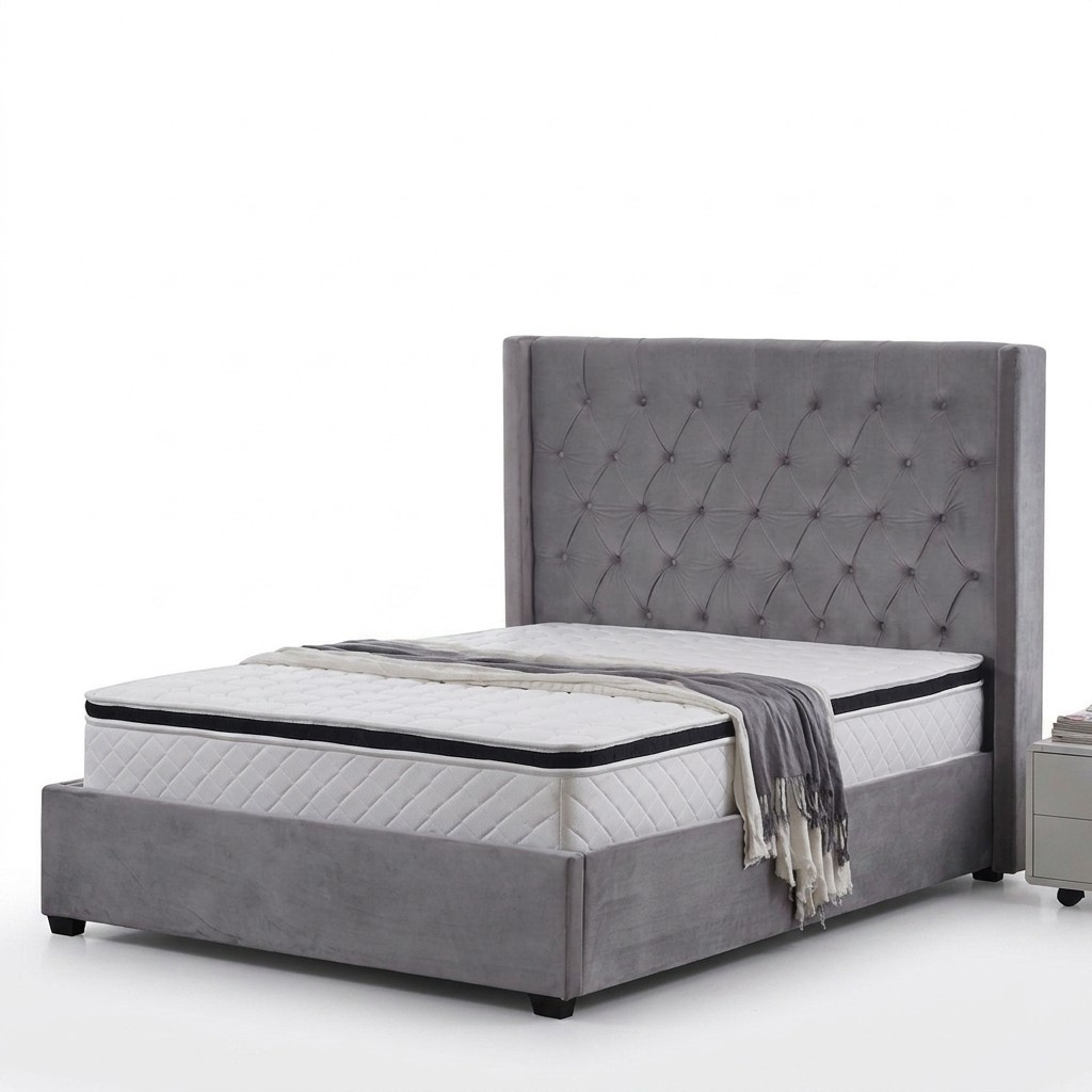 Bett Chesterfield Polsterbett Luxus Schlafzimmer Design Betten Textil Leder
