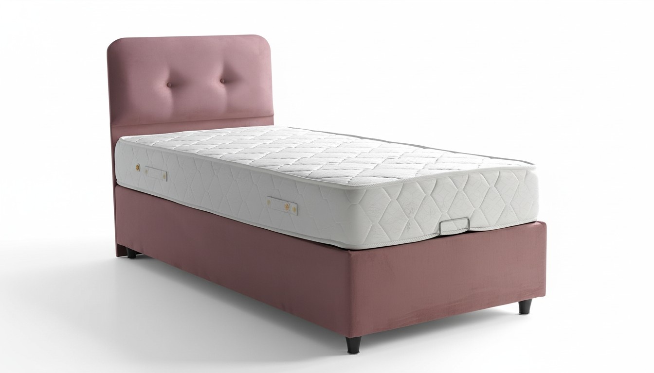 Bett Design Betten Luxus Polster Schlafzimmer Möbel Neu Modern Rosa 90x190