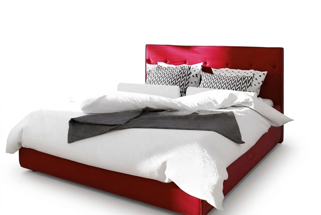 Bett Design Doppel Bettfunktion Hotel Textil Schlafzimmer Betten Bettrahmen Rot