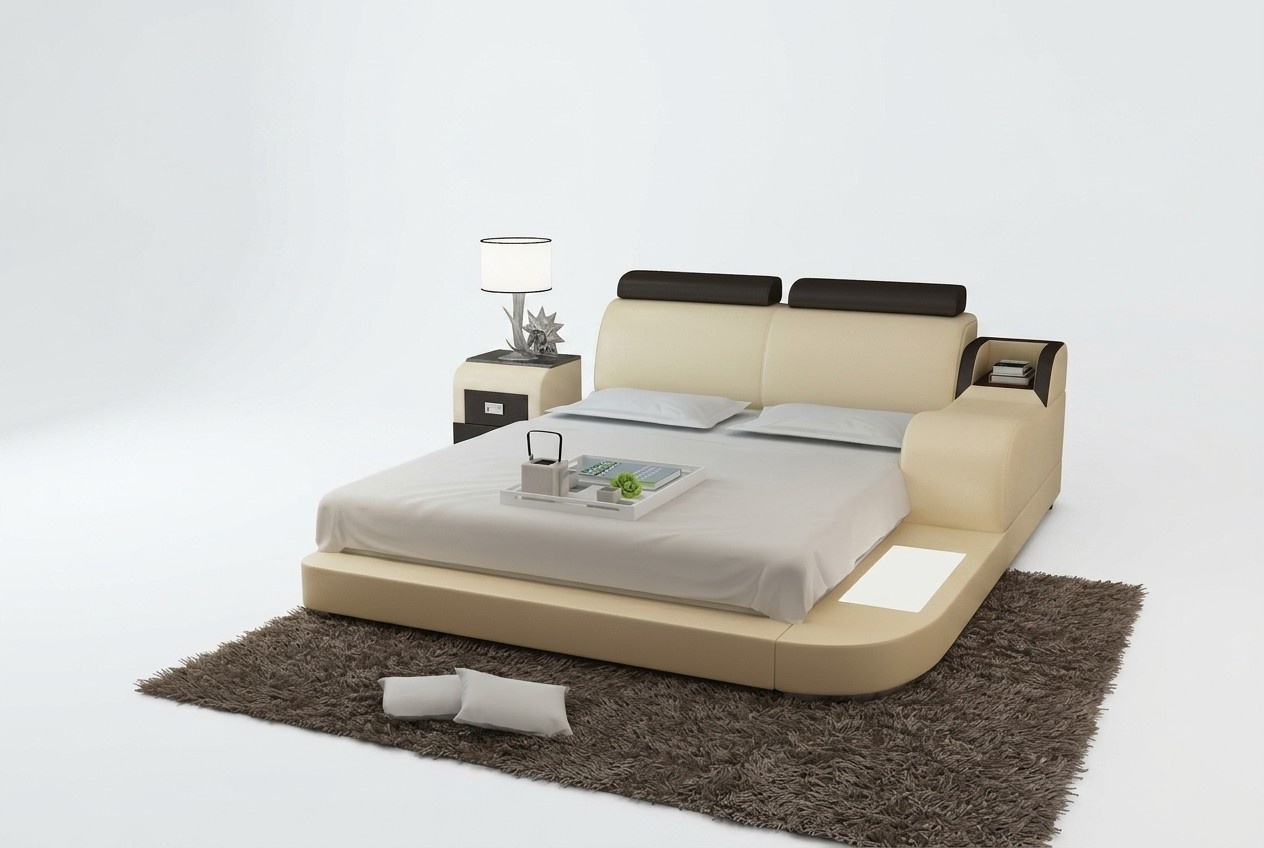 Bett Design Luxus Luxus Betten Leder Schlafzimmer 140/160/180/200 LB8813