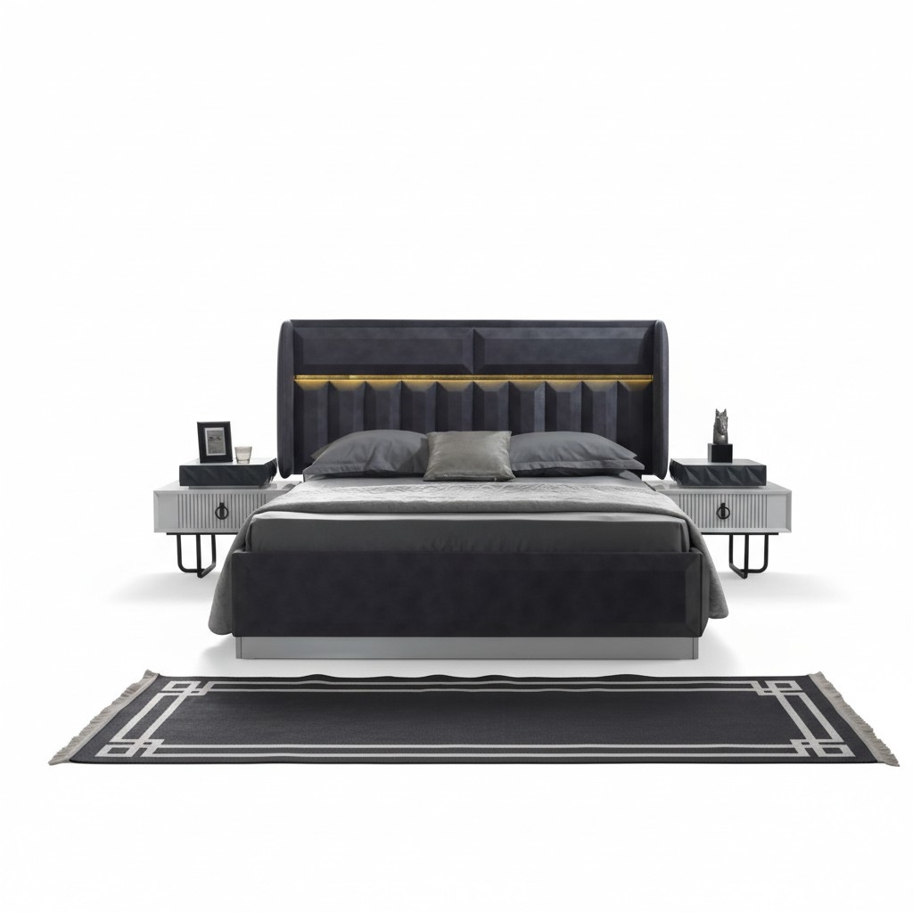 Bett Designer Polster Luxus Hotel Polster Betten Loft Stil Schlafzimmer